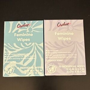 Orchid Feminine Wipes Set Bundle Unscented & Lavender Scent Ph balanced